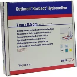 CUTIMED Sorbact Hydroaktive kompresser 7x8,5 cm, 10 stk