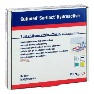 CUTIMED Sorbact Hydroaktive kompresser 7x8,5 cm, 10 stk