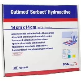 CUTIMED Sorbact Hydroaktive kompresser 14x14 cm, 10 stk