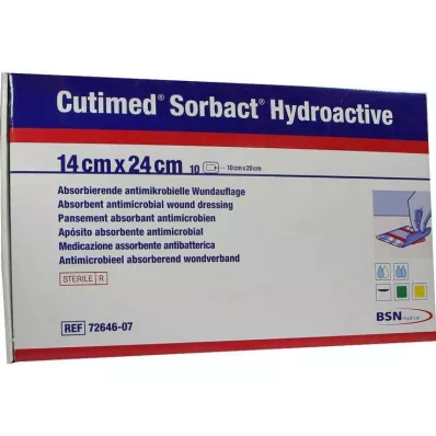 CUTIMED Sorbact Hydroaktive kompresser 14x24 cm, 10 stk