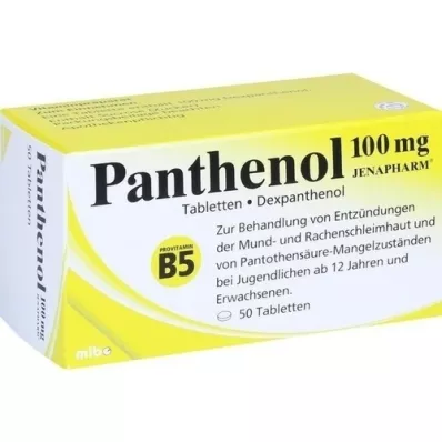 PANTHENOL 100 mg Jenapharm tabletter, 50 stk