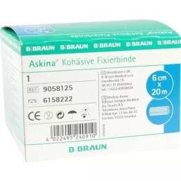 ASKINA Fikseringsbandasje kohesiv 6 cmx20 m, 1 stk