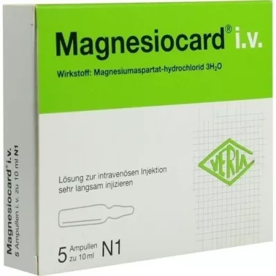 MAGNESIOCARD i.v. injeksjonsvæske, oppløsning, 5X10 ml