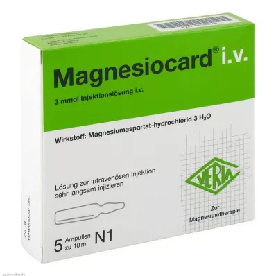 MAGNESIOCARD i.v. injeksjonsvæske, oppløsning, 5X10 ml