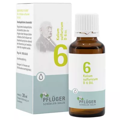 BIOCHEMIE Ploughmans 6 Kalium sulphuricum D 6 dråper, 30 ml BIOCHEMIE Ploughmans 6 Kalium sulphuricum D 6 dråper, 30 ml