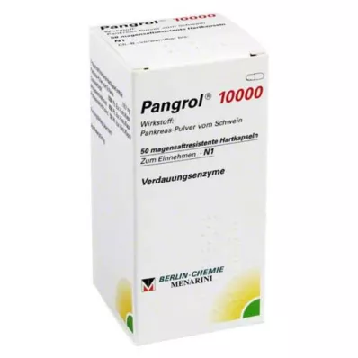 PANGROL 10 000 harde kapsler med enterisk belagt pell, 50 stk