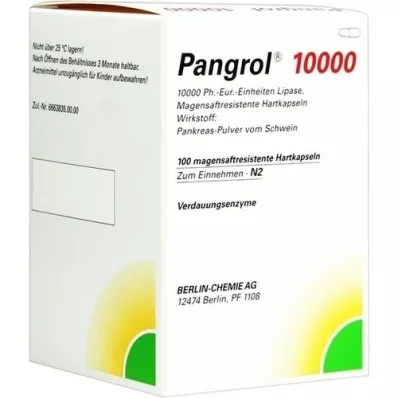 PANGROL 10 000 harde kapsler med enterisk belagt pell, 100 stk