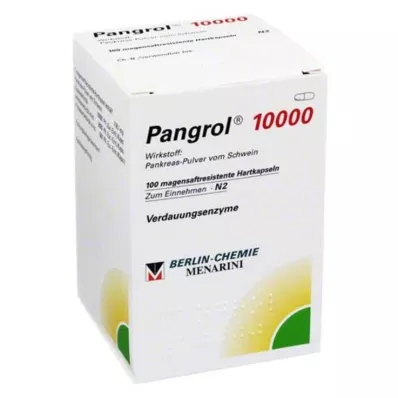 PANGROL 10 000 harde kapsler med enterisk belagt pell, 100 stk
