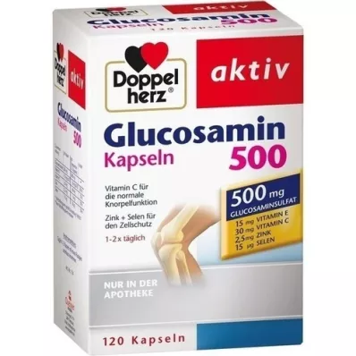 DOPPELHERZ Glukosamin 500 kapsler, 120 kapsler