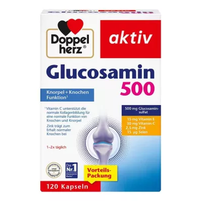 DOPPELHERZ Glukosamin 500 kapsler, 120 kapsler DOPPELHERZ Glukosamin 500 kapsler, 120 kapsler