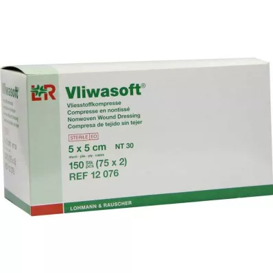 VLIWASOFT Fleecekompresser 5x5 cm sterile 4 l., 150 stk