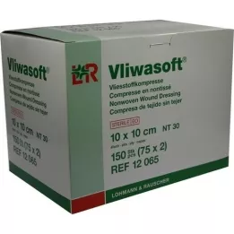 VLIWASOFT Ikke-vevde kompresser 10x10 cm sterile 4 l., 150 stk