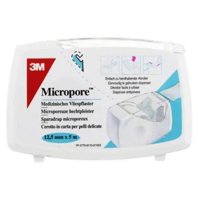 MICROPORE Ikke-vevd gips 1,25 cmx5 m.Abr.1530NP-0SD, 1 stk