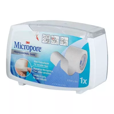 MICROPORE Ikke-vevd gips 2,5 cm x 5 m med avrivning 1530NP-1SD, 1 stk MICROPORE Ikke-vevd gips 2,5 cm x 5 m med avrivning 1530NP-1SD, 1 stk