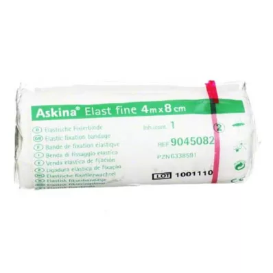 Askina Elast Finbandasje 4mx8cm cellofanbelagt, 1 stk Askina Elast Finbandasje 4mx8cm cellofanbelagt, 1 stk