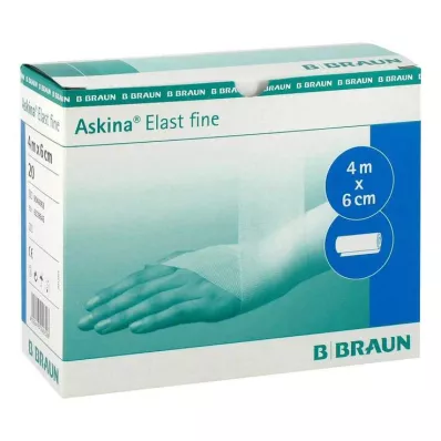 ASKINA Elast Fine Bandage 6 cmx4 m løs, 20 stk