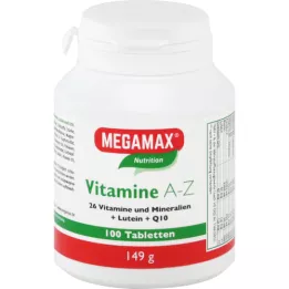 MEGAMAX Vitaminer A-Z+Q10+Lutein tabletter, 100 stk