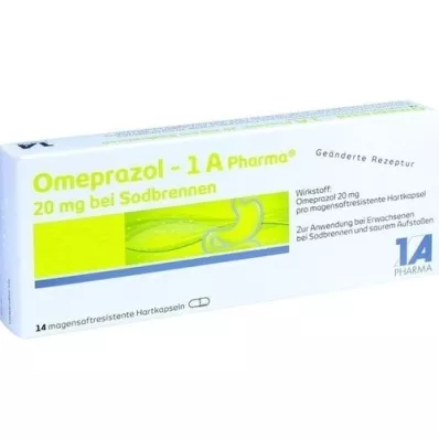 [1a Pharma 20 mg mot halsbrann HKM, 14 stk