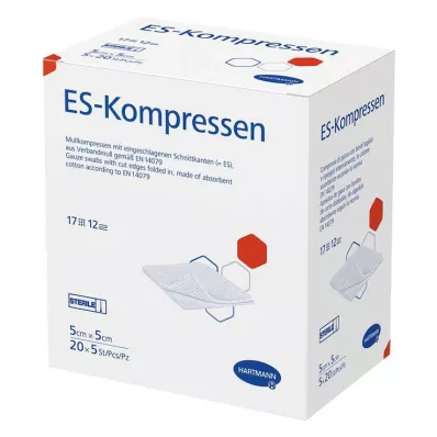 ES-KOMPRESSEN steril 5x5 cm 12x bulkpakke, 20X5 stk