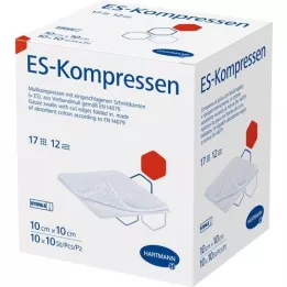 ES-KOMPRESSEN steril 10x10 cm 12x bulkpakke, 10X10 stk