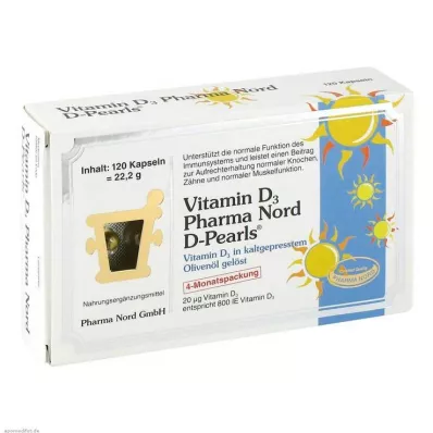 VITAMIN D3 PHARMA North 20 μg kapsler, 120 stk