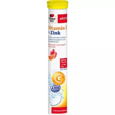 DOPPELHERZ C-vitamin + sink-brusetabletter, 15 stk