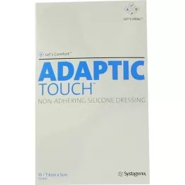 ADAPTIC Touch 5x7,6 cm ikke-selvklebende silikonbandasje, 10 stk