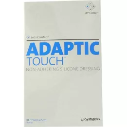 ADAPTIC Touch 5x7,6 cm ikke-selvklebende silikonbandasje, 10 stk