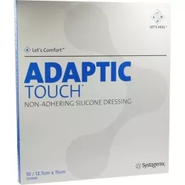 ADAPTIC Touch 12,7x15 cm ikke-selvklebende sårbandasje av silikon, 10 stk