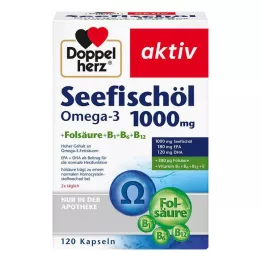 DOPPELHERZ Sea Fish Oil Omega-3 1.000 mg+Fols.Caps., 120 stk