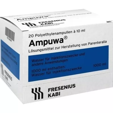 AMPUWA Ampuller av plast til injeksjon/infusjon, 20X10 ml