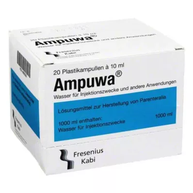 AMPUWA Ampuller av plast til injeksjon/infusjon, 20X10 ml