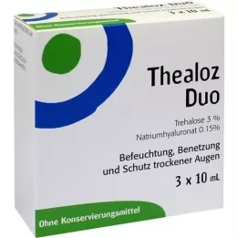THEALOZ Duo øyedråper, 3X10 ml