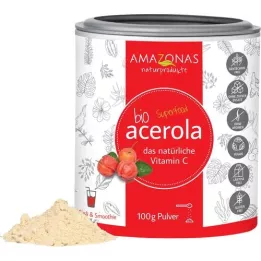 ACEROLA 100 % organisk, rent, naturlig Vit.C-pulver, 100 g