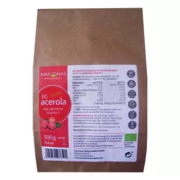 ACEROLA 100 % organisk, rent, naturlig C-vitaminpulver, 500 g