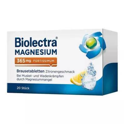 BIOLECTRA Magnesium 365 mg fortissimum sitron, 20 stk
