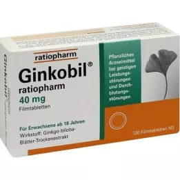 GINKOBIL-ratiopharm 40 mg filmdrasjerte tabletter, 120 stk