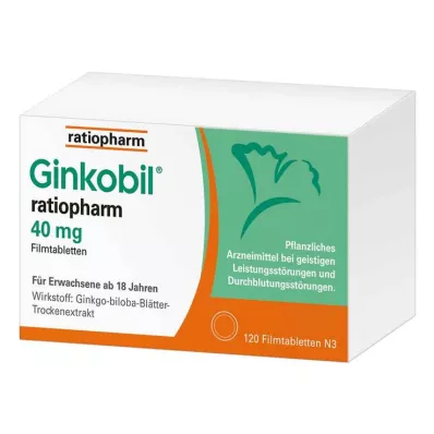 GINKOBIL-ratiopharm 40 mg filmdrasjerte tabletter, 120 stk