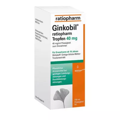 Ginkobil ratiopharm 40mg med Ginkgo biloba dråper, 100 ml