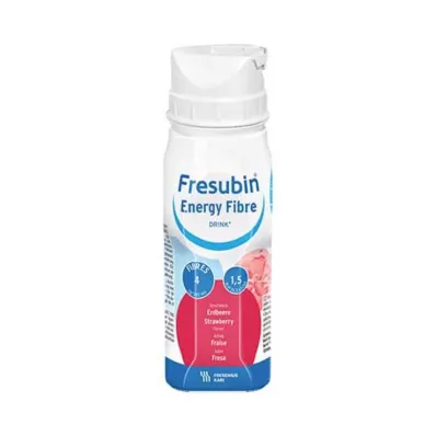 Fresubin Energy Fiber Drink Jordbærdrikkeflaske, 4x200 ml