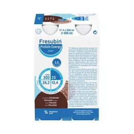 FRESUBIN PROTEIN Energy DRINK Sjokoladedrikkflaske, 4X200 ml