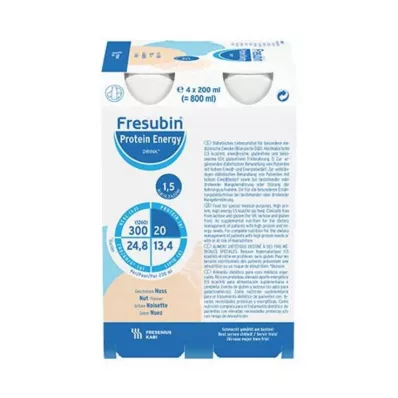 FRESUBIN PROTEIN Energy DRINK Flaske med nøtter, 4X200 ml FRESUBIN PROTEIN Energy DRINK Flaske med nøtter, 4X200 ml