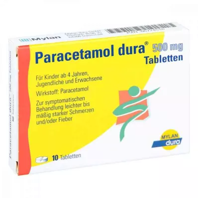 PARACETAMOL dura 500 mg tabletter, 10 stk PARACETAMOL dura 500 mg tabletter, 10 stk