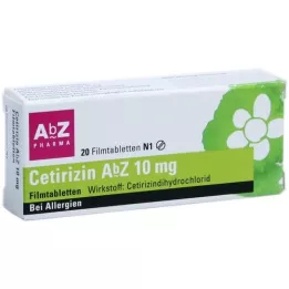 CETIRIZIN AbZ 10 mg filmdrasjerte tabletter, 20 stk
