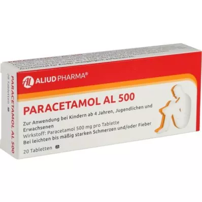 PARACETAMOL AL 500 tabletter, 20 stk