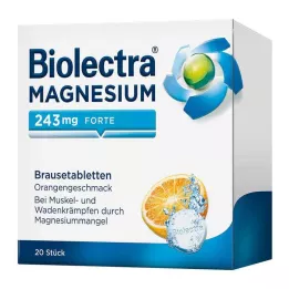 BIOLECTRA Magnesium 243 mg forte Oransje brusetabletter, 20 stk