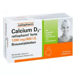 CALCIUM D3-ratiopharm forte brusetabletter, 20 stk