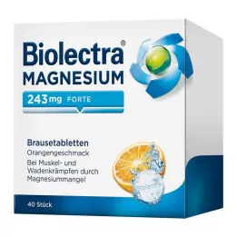 BIOLECTRA Magnesium 243 mg forte Oransje brusetabletter, 40 stk