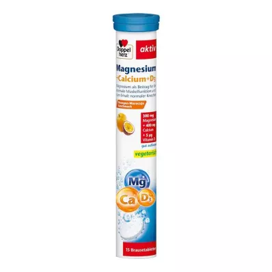 DOPPELHERZ Magnesium+kalsium+D3 brusetabletter, 15 stk