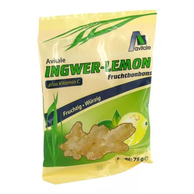Ingefær sitrongodteri + vitamin C, 75 g